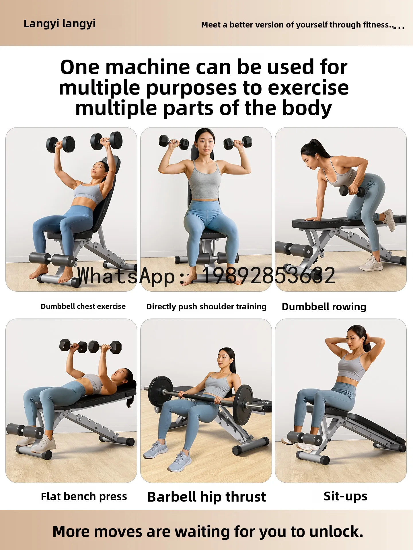 YFY Dumbbell Bench Sit-Up Fitness Home Multi-Functional Bench Press Folding Small Fitness Chair Abdominal Board