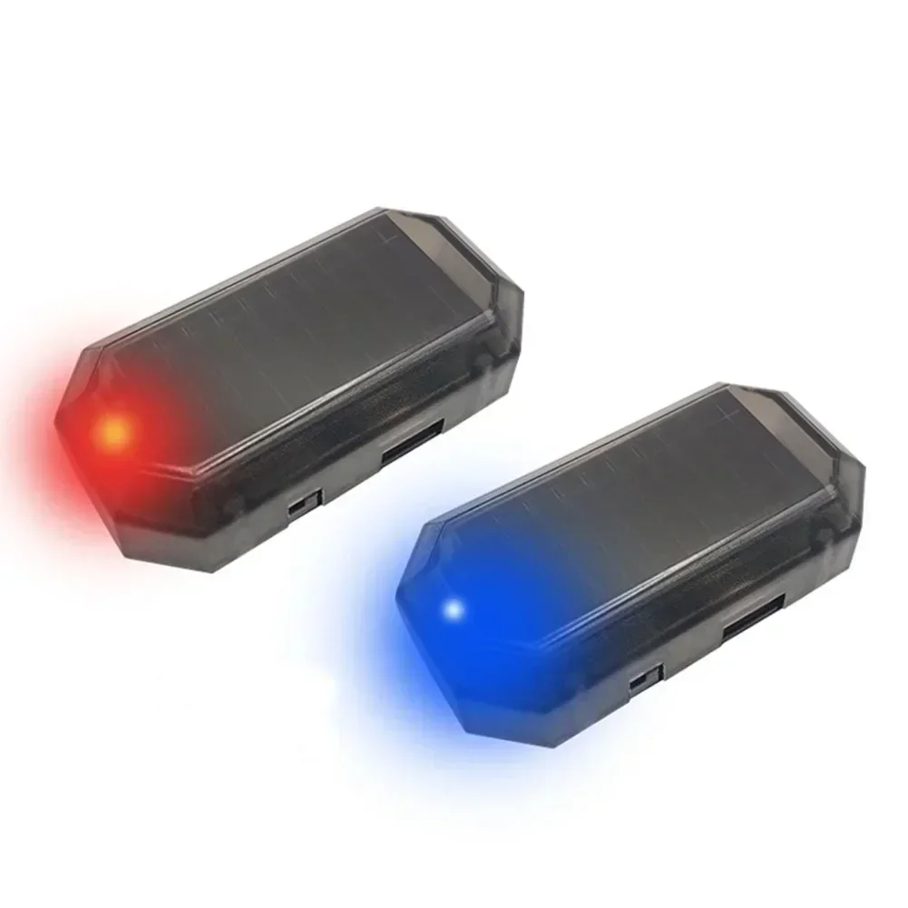 Car Solar Powered Wireless Anti-Theft Caution Lamp LED Flashing Light LED Alarm Fake Anti-theft Decorative Light 5*2.5cm 0.1A