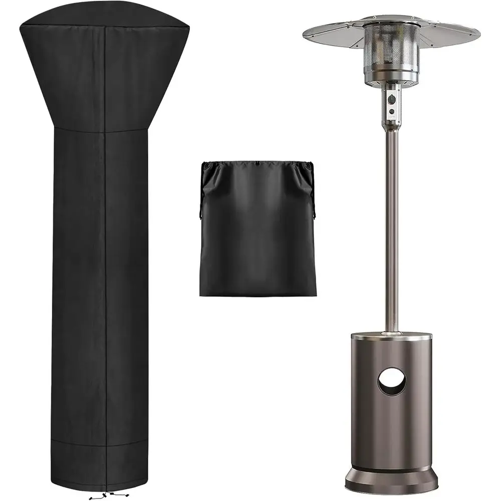 Outdoor Patio Heater Cover with Zipper, UV-Resistant, Dustproof, Windproof, Heavy Duty for Propane Heaters, 89Hx33Dx19B, Black