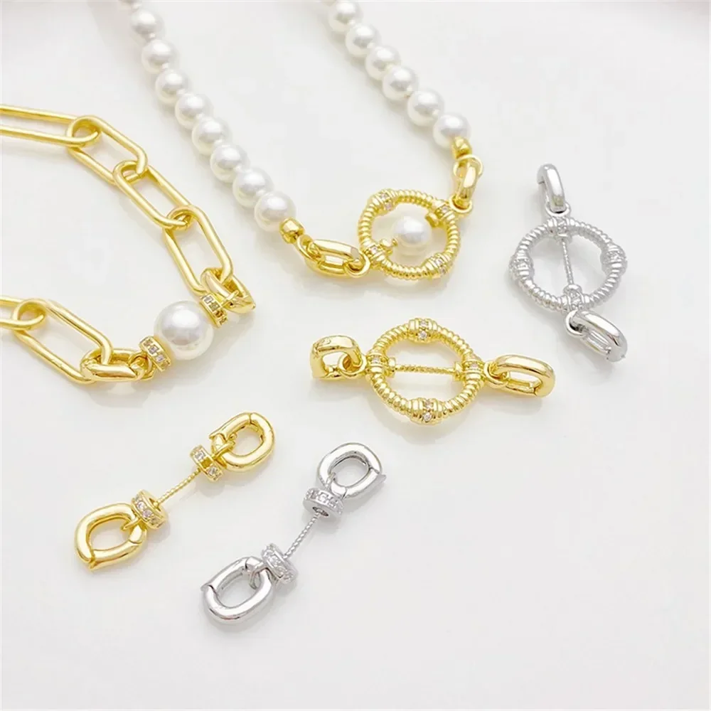 Anneau torsadé couleur or 14K, Double boucle universelle suspendue, fait à la main, Bracelet à cordes, collier, accessoires de fermoir de connexion