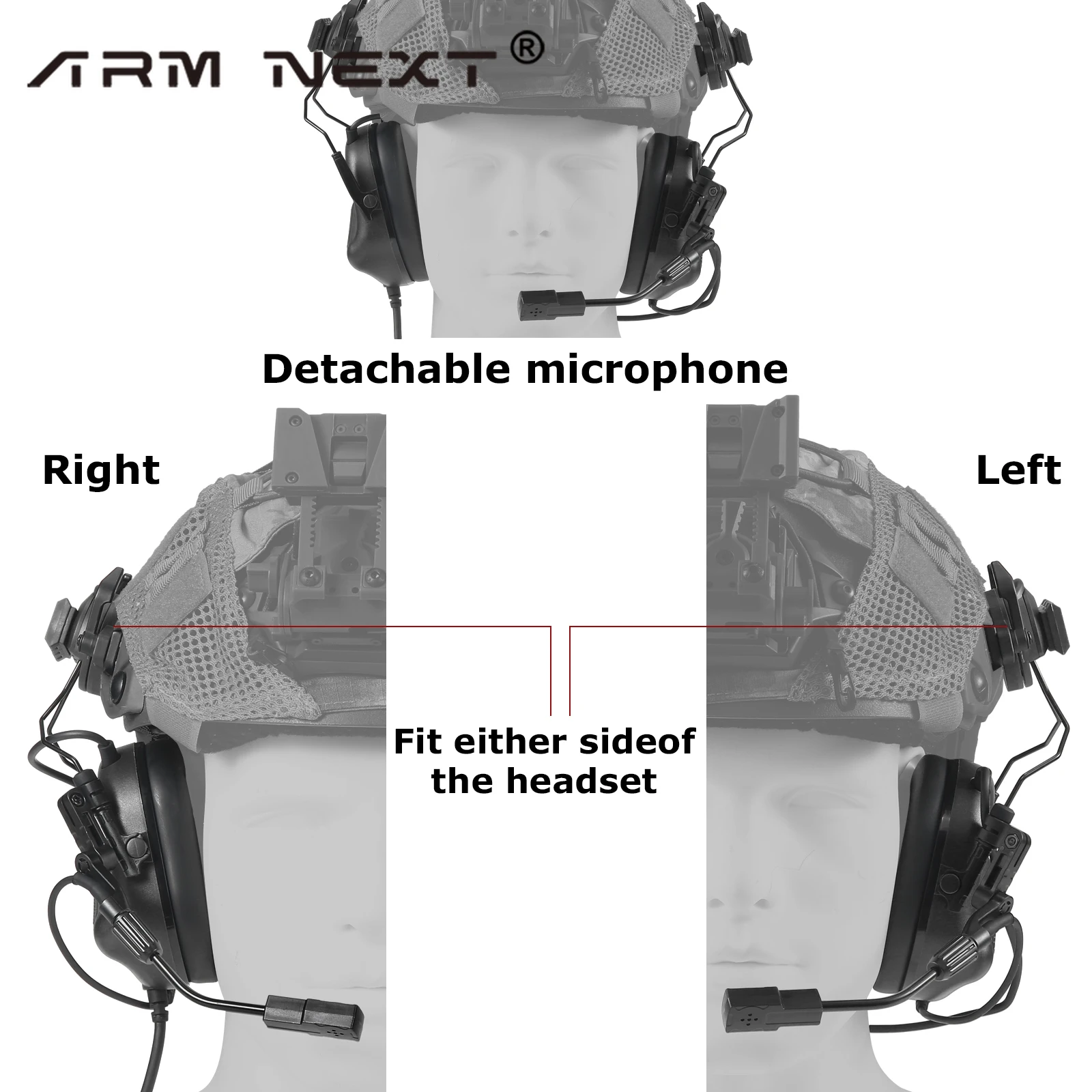 ARM NEXT F20 Tactical Helmet Headphones/Military Helmet Earmuff/Electronic Hearing Protection/Hunting Noise Reduction