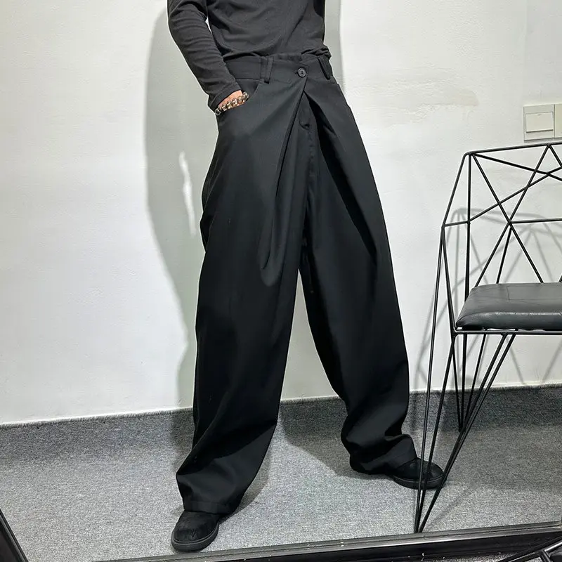 Avant-Garde Dark Abstinence Series Irregular Baggy Trousers Niche Popular Ruan Shuai Japanese Straight Wide-Leg Pants