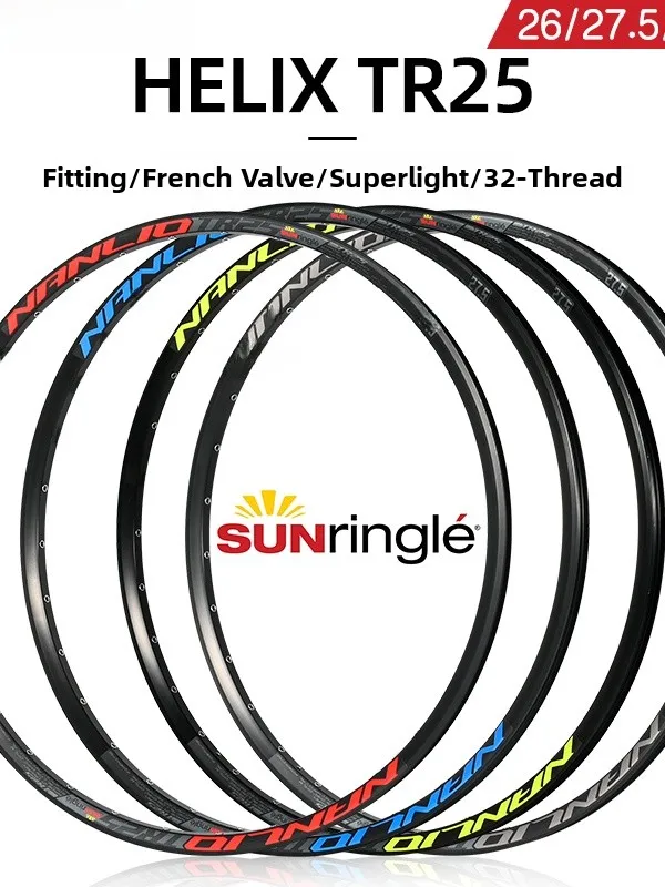 

NANLIO Sunring Mountain Bike Rim 26\27.5\29 Inch Pre-Vacuum 32 Holes Aluminum Alloy Bicycle Rims for M Disc Brake