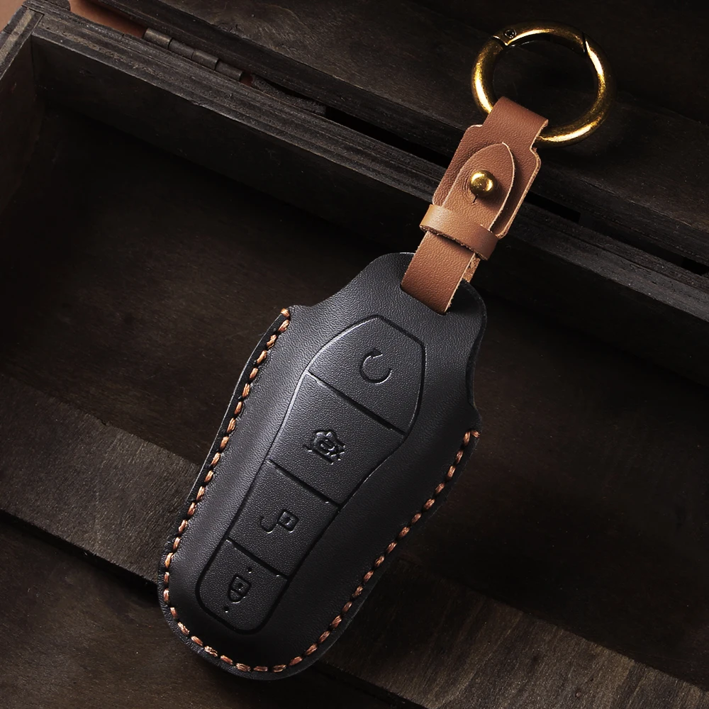 Car Key Cover Smart Remote Key Case for BYD Tang DM 2018 Key Bag Auto Accessories Keychain Keyring Key Covers