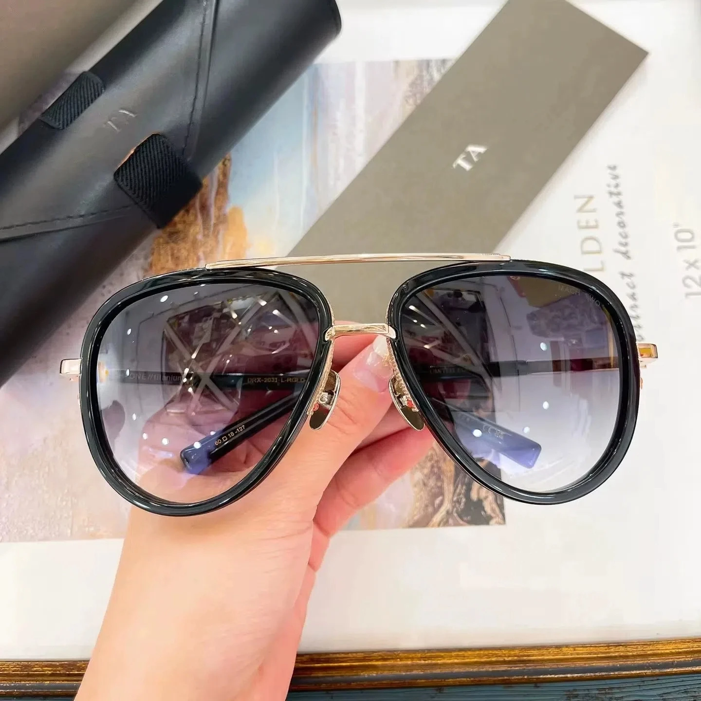 

Оригинальные мужские солнцезащитные очки для LIANGCHENDIT DT DRX-2031 MACH TWO LIMITED EDITION для отдыха UV400, роскошные женские очки в стиле ретро для пар