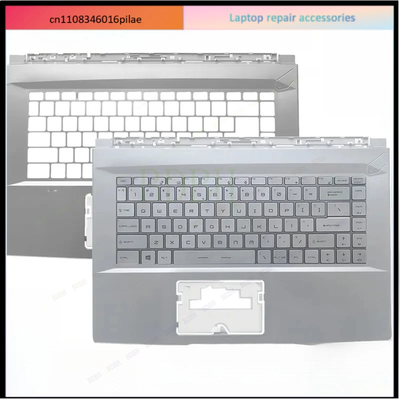 New For Chau Creator 15M MS-16W1 Laptop shell, palmrest cover with White Backlit  keyboard /Upper Case Palmrest Cover  3076W1C41