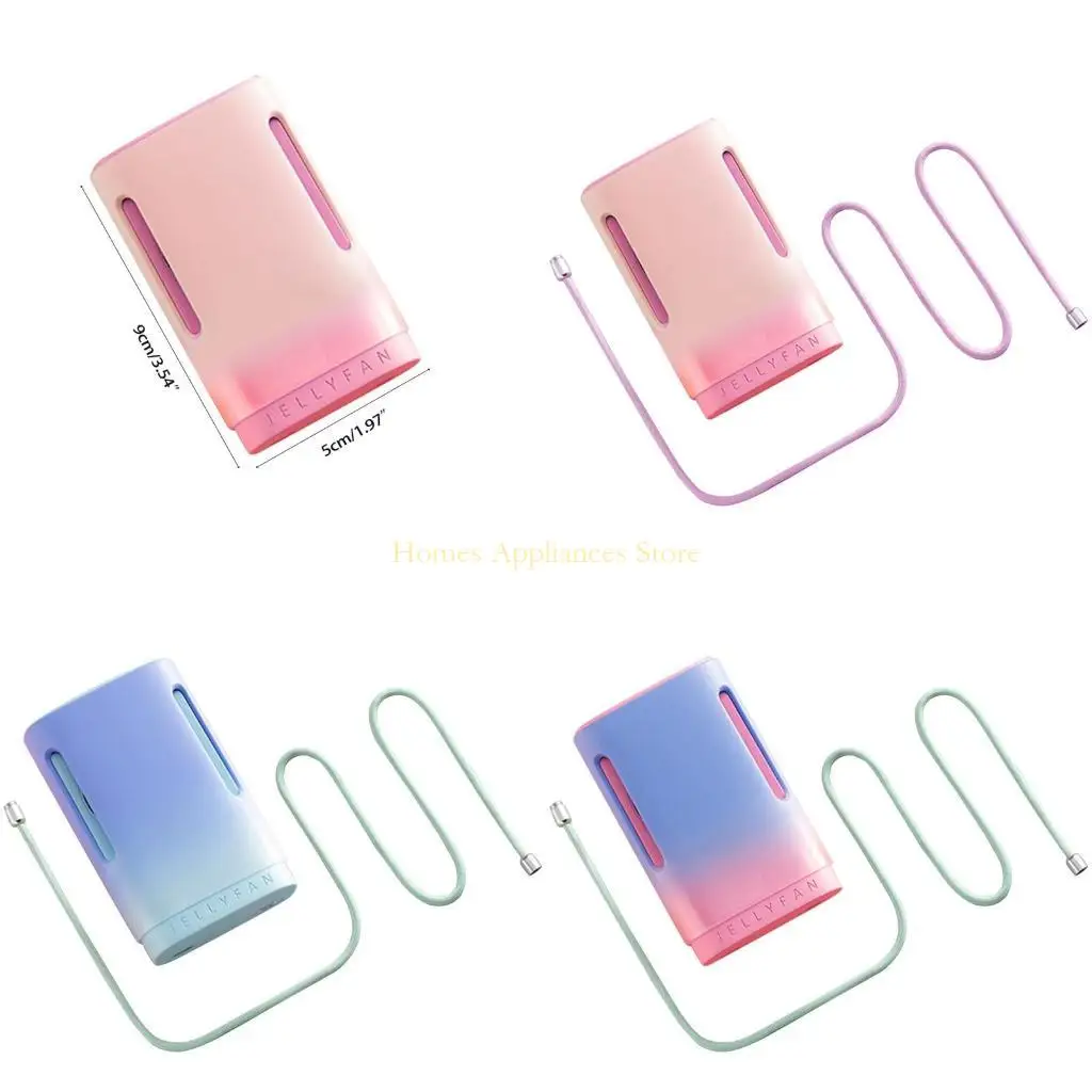 

D0AB Mini Rechargable USB -шей вентилятор Портативный вентилятор Hands Defry Вентилятор подвел 3 скорости регулируемый с шейкой