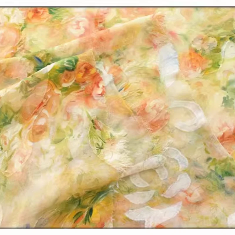 

Printed chiffon fabric, transparent and soft to the touch, suitable for shirts, dresses, clothing and other fabrics