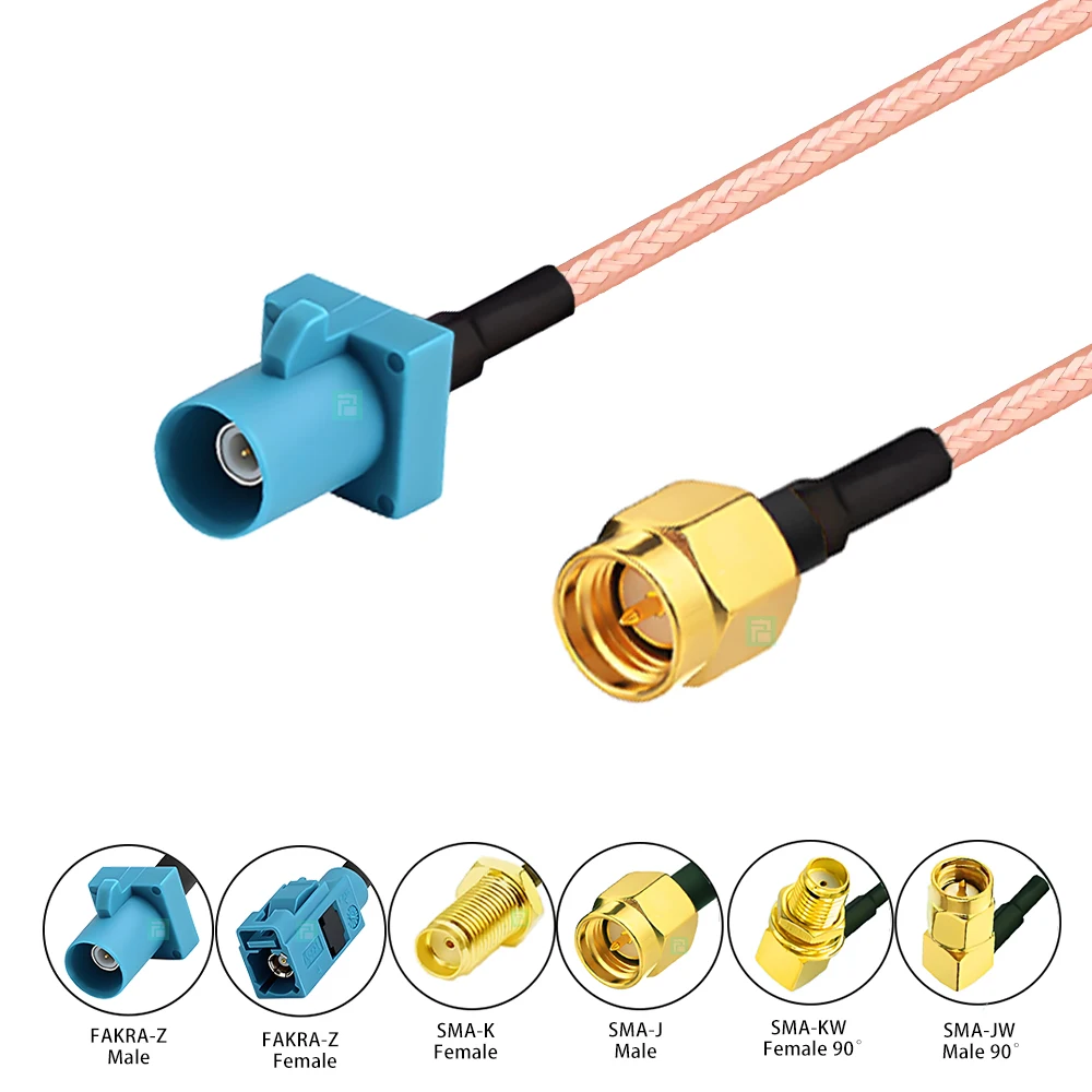 2 Pcs/Lot RG316 Fakra Z to SMA Male Pigtail Cable for Car DVR GPS Module Tracking Antenna Navigation System GPS Antenna Adapter