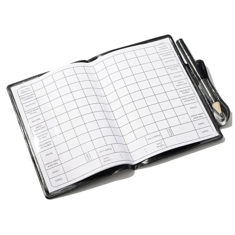 Conjuntos de cartões de árbitro de futebol, 2 pacotes, cartões vermelhos e amarelos de árbitro de aviso com folhas de pontuação de carteira, lápis de futebol, acessóriosJAS