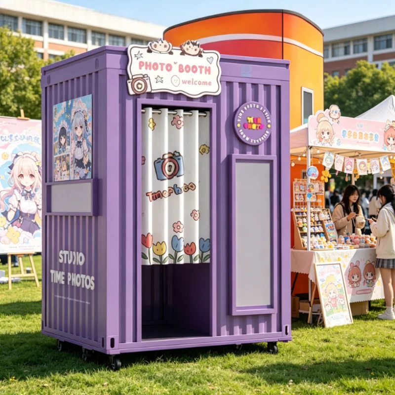 Custom All-in-one Self Service Photo Booth Kiosk Touch Screen Instant Print Selfie Vending Machine for Indoor Shopping Mall
