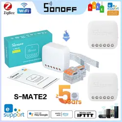 SONOFF S-MATE2 Extreme Switch Mate With Battery Local Control Mechanical Switch Support EWeLink Remote Control Via Smart Switch