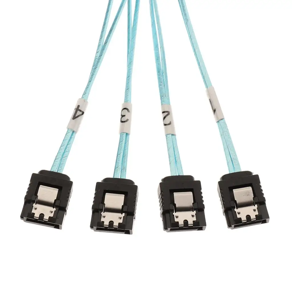 SFF-8088 Mini SAS External to Four SATA Cable Fan-out 6gbps Multilane for Workstation External Storage