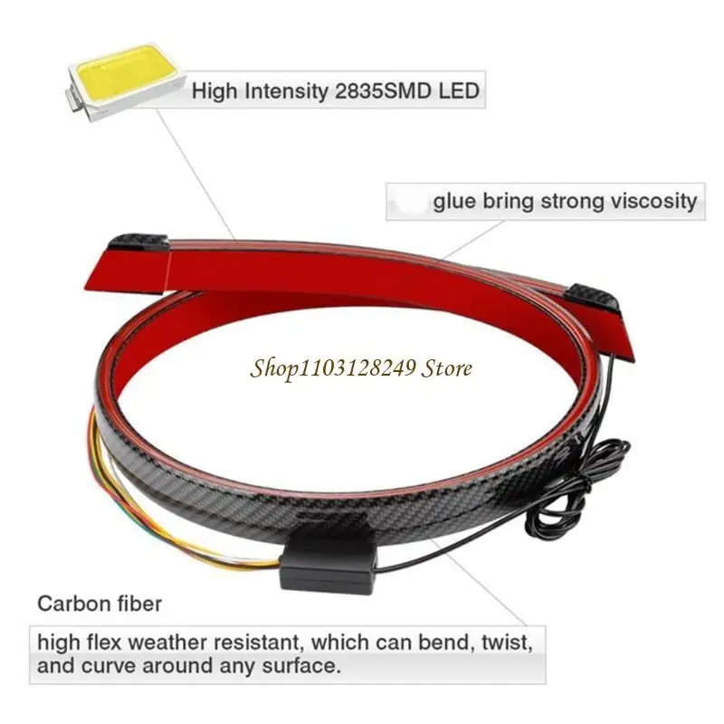 

N5KD Динамический светодиодный указатель поворота для спойлера 120 см Улучшенная ночная видимость