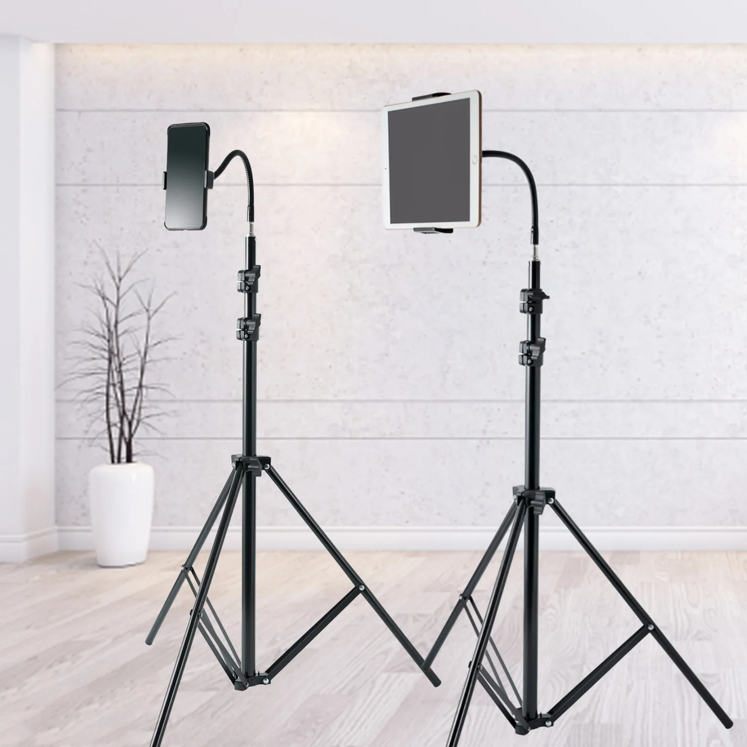 Portable 170cm 200cm Selfie Photo Tripod Stand With Flexible Tube For Ipad Air Mini Galaxy Tab Mobile Phone Photo lamp