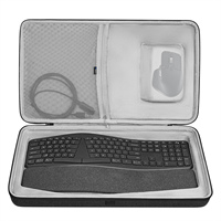 Geekria Keyboard Case Compatible with Logitech Ergo K860 Wireless Ergonomic Keyboard and MX Master 3S Mouse Combo (Dark Grey)