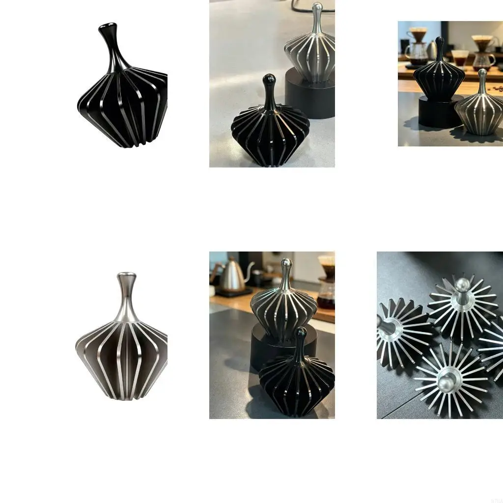 Professional Brewing Coffee Water Distributor Flat Top Black/Silver, Uniform Hot Water Spread Tool for Hand Pour Coffee, 87HA
