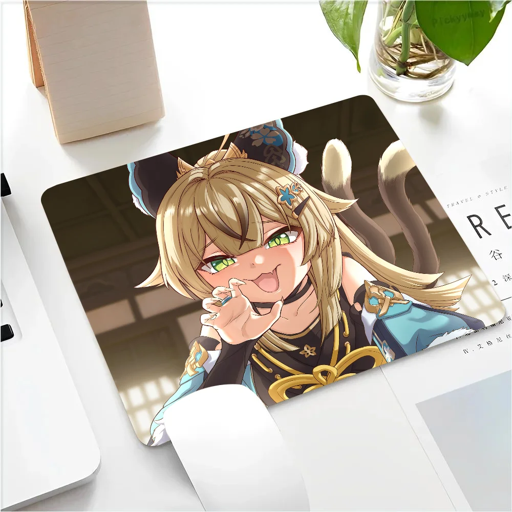 Kirara Genshin Impact Mousepad Small LockEdge Mouse Pad For Gamers Computer Desk Pad Anti-slip Rubber