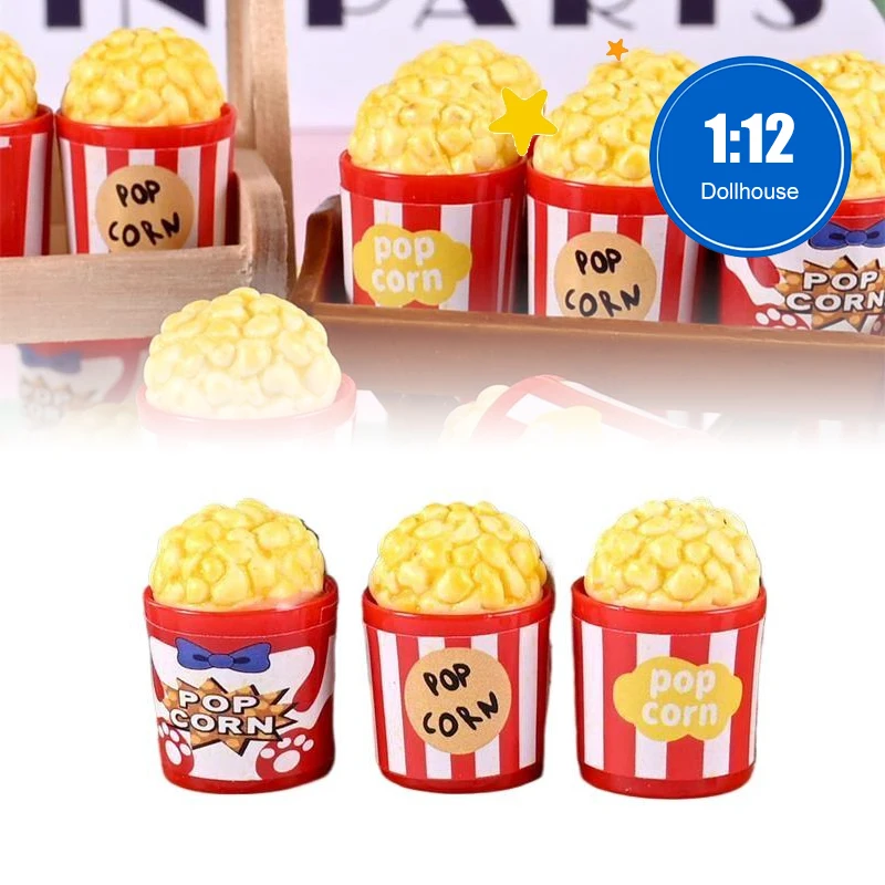 

10 шт. миниатюрный кукольный домик, имитация ведра для попкорна, модель микропейзажа, украшения, аксессуары для кукольного дома, детская ролевая игрушка в подарок