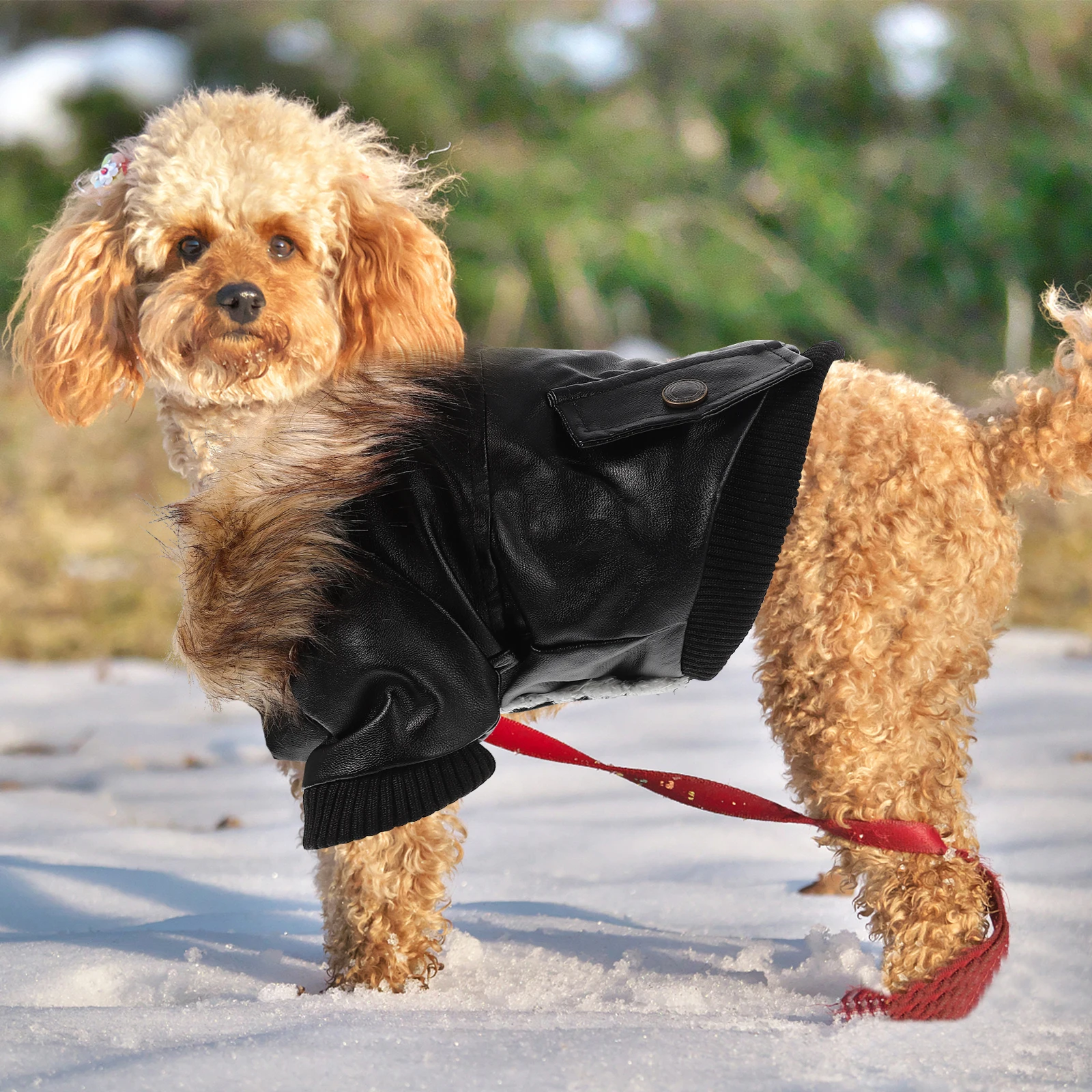 

Outfit Dog Jacket Pet Clothes Winter Accessories for Large Dogs Pu Puppy Outfits