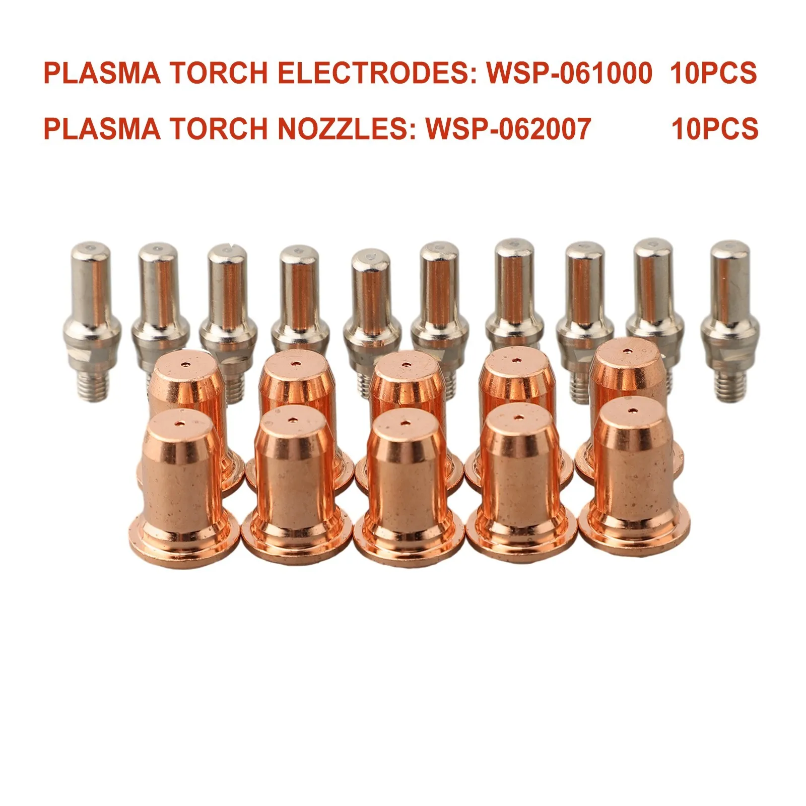 20 Peças de Pontas de Eletrodo de Plasma 0.9mm 30A-40A, Compatíveis com Cortador de Plasma 700P com Tocha IPT40