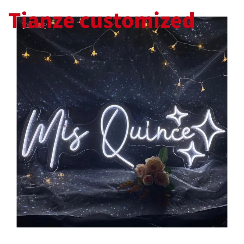 

(Customized) dropshippingdesign led neon light name custom drop mis quince neon sign