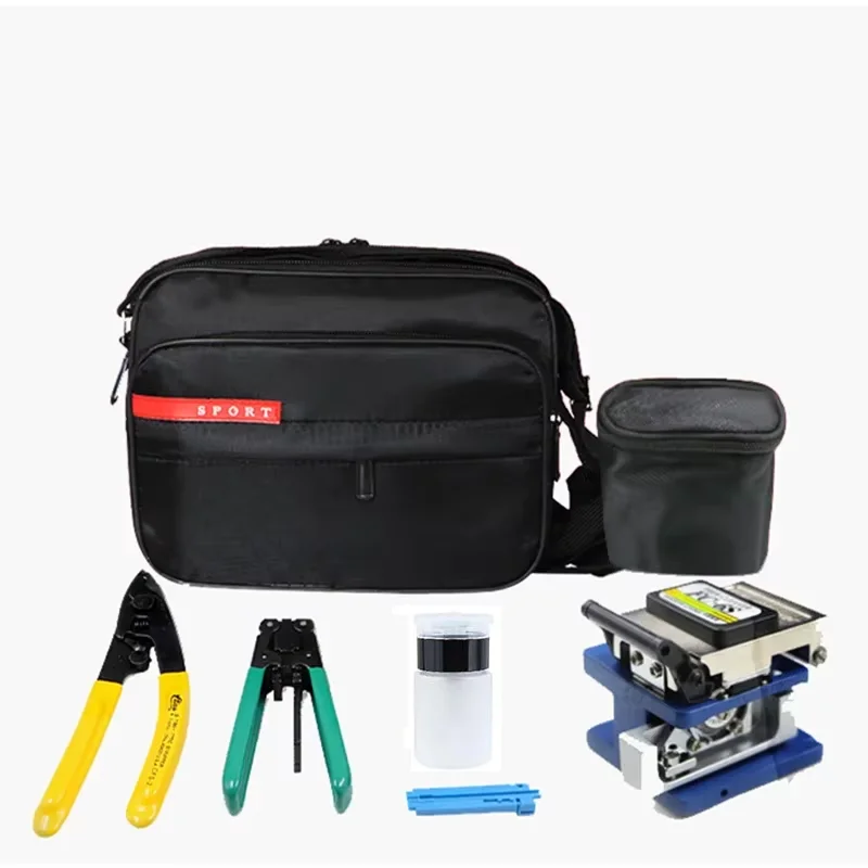 Fiber Optic Tools Kits 7 in 1 FTTH fiber optic tool bag + fiber stripper + fc-6s cleaver+ miller Bags