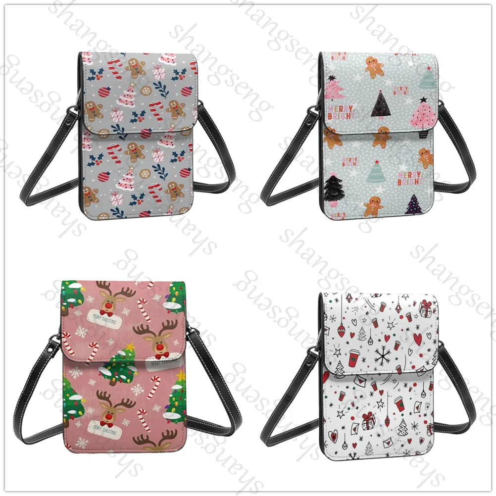 

Merry Christmas pattern Shoulder Women Mini Shoulder Diagonal Bags Small Mobile Phone Bag Crossbody Girl Purse Handbag Wallets