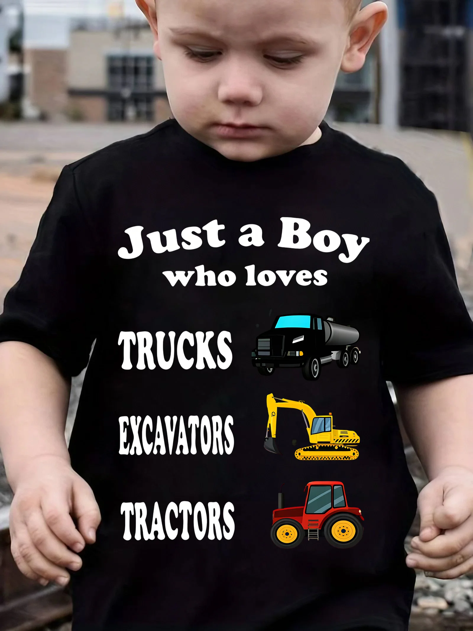 Boys Crew Neck T‑Shirt, Casual Short Sleeve Tee With Interesting Fun Print Fashion Comfortable Daily Top For Boys