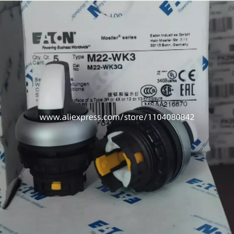 2PCS New original EATON selection button M22-WK M22-WRK M22-WKV M22-WK3 M22-WRK3 M22-WLK3-G M22-WRLK3-G