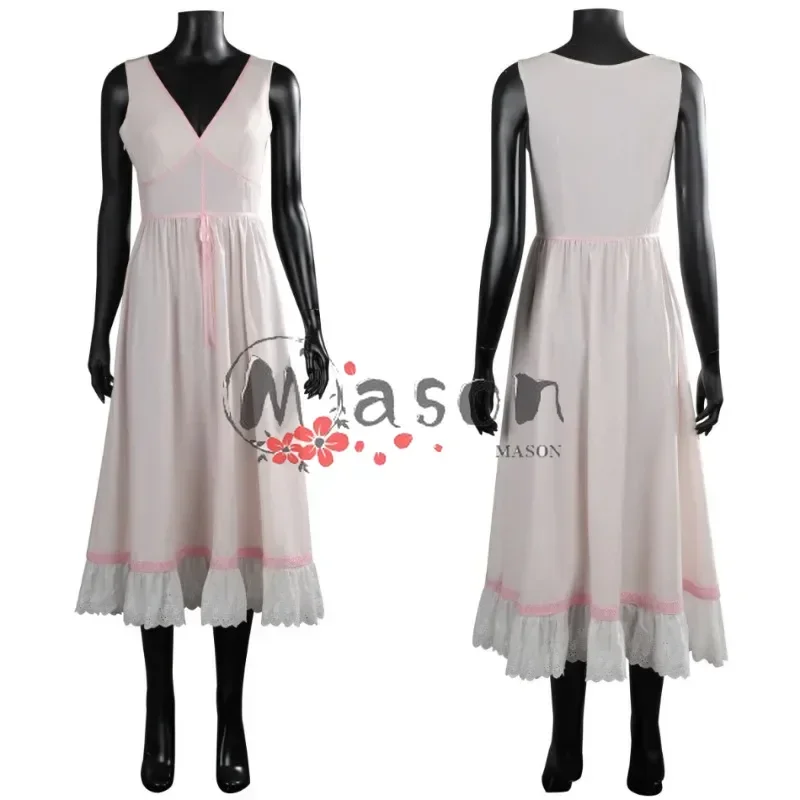 Fantasy VII Cosplay Game FF7 Aerith Gainsborough Cosplay Costume Aerith Coat and Dress Full Set and Individual Items Are Sold