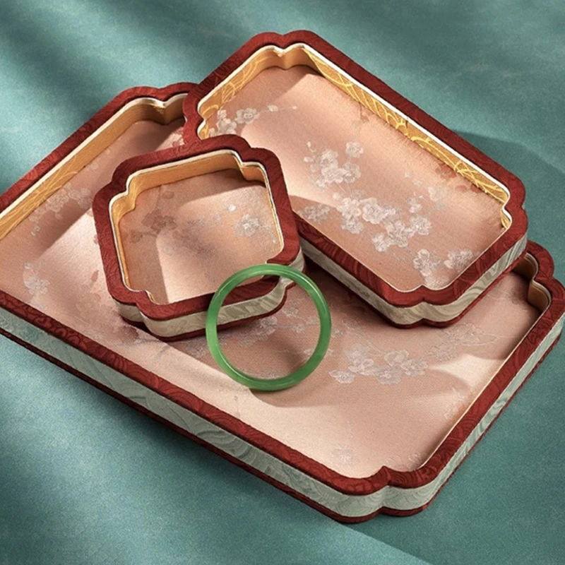 Chinese Style Jewelry Tray Counter Showcase Jewelry Display Trays Bracelet Ring Earring Necklace Organizer Photography Live Prop