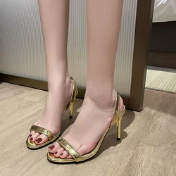 Women's Sandals Summer New High Heeled Fish Head Thin Strap Sandals Casual Fashion Stiletto Sandals Sandalias De Mujer