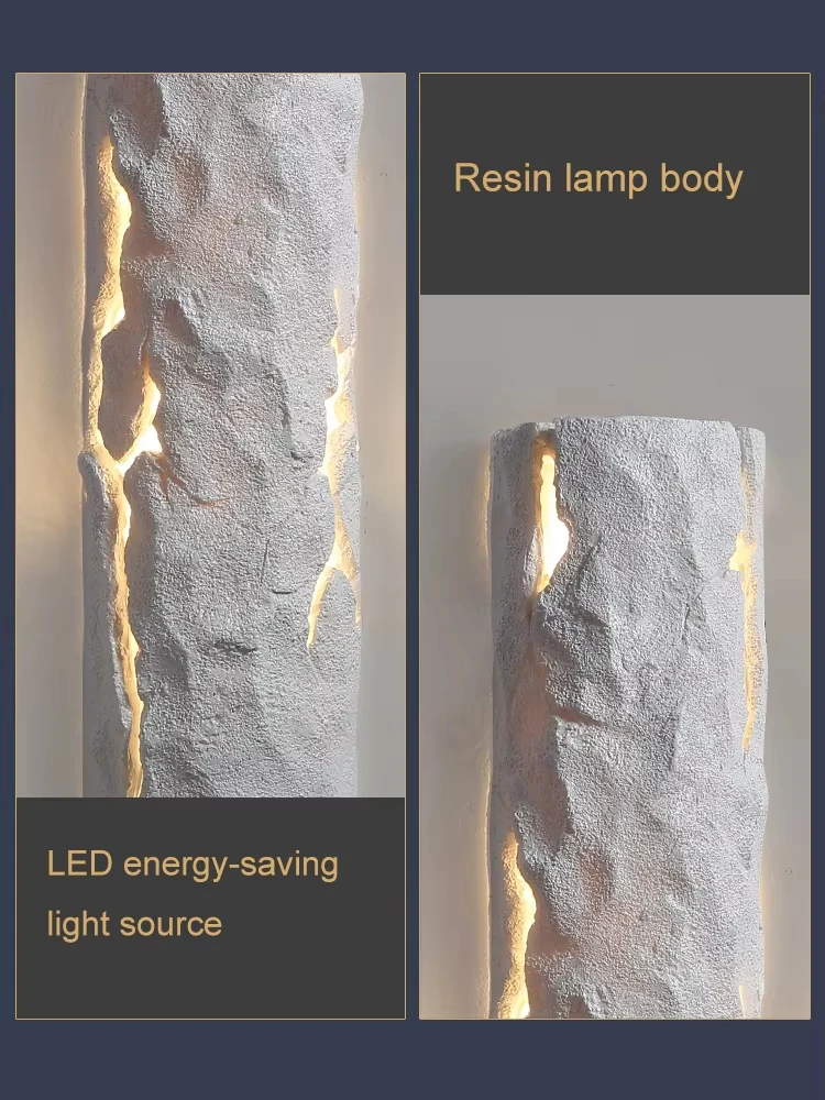 Rustic Tree Stump LED Wall Lamp Wabi Sabi Wooden Texture Wall Sconce Indoor Bedroom Bedside Light Outdoor Courtyard Villa Decor