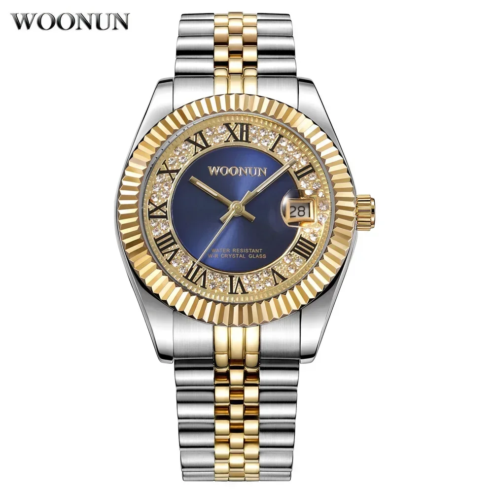 Montre Homme Luxury Ice Out Diamond Watch Men Gold Watches Fashion Business Stainless Steel Band Quartz Wristwatches Men