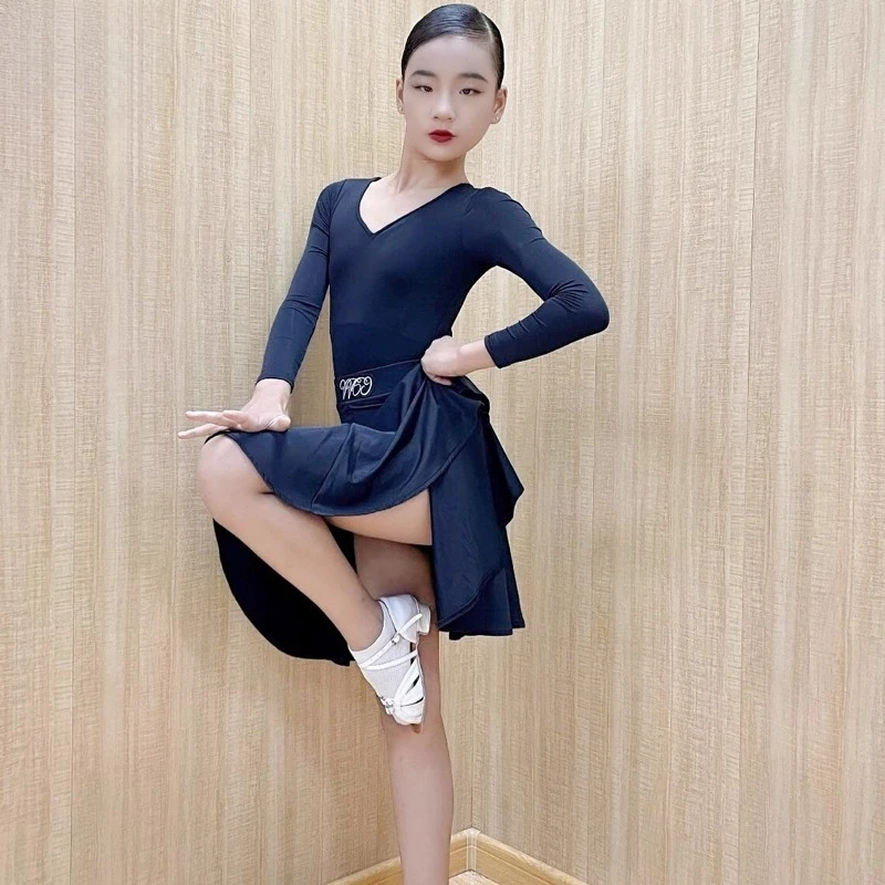 Dance latino per bambiniperformancecha-cha dance uniformi da competizione standard nazionali uniformi professionali per la pratica latina delle ragazze