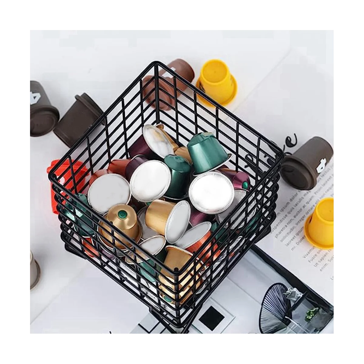 1 suporte para cápsulas de café, suporte para copos de capacidade K e organizador de armazenamento de café para organizador de estação de café-ABLM