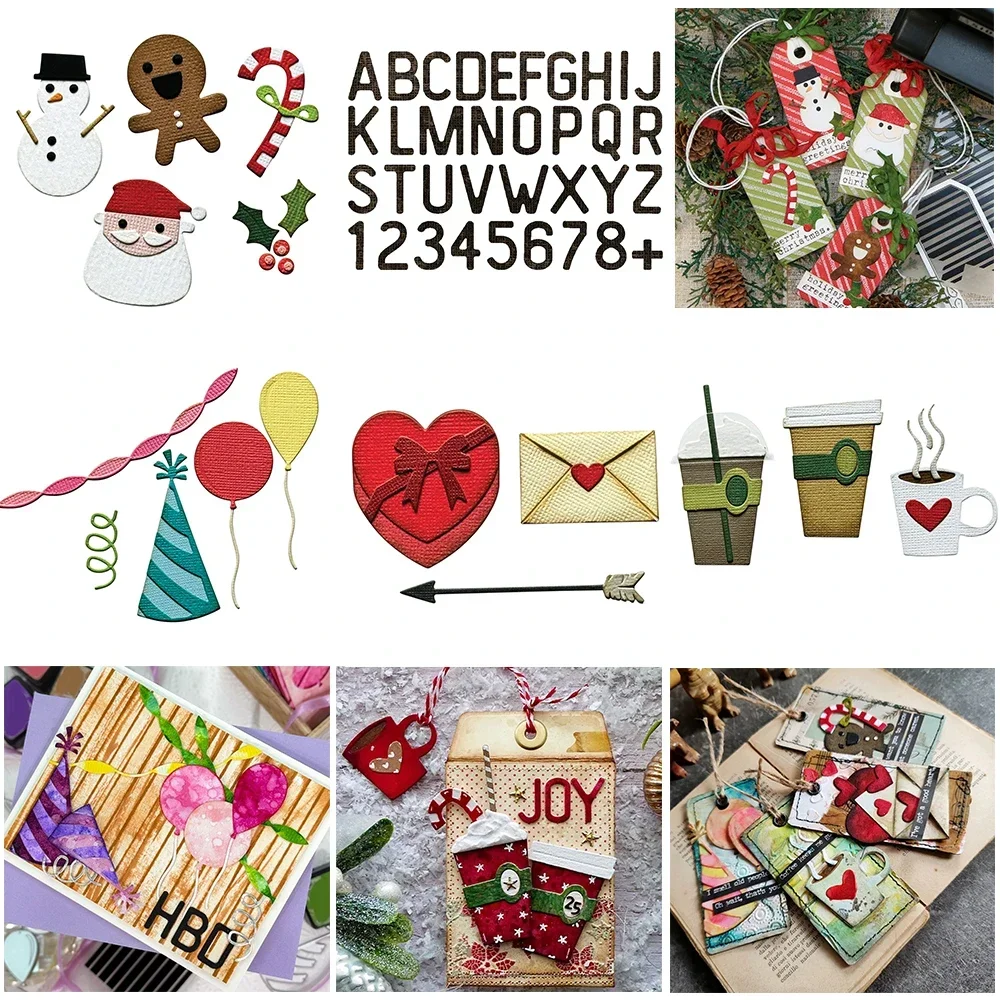 Weihnachten Minis Kaffee Geburtstag Valentinstag Metall Stanzformen Alphabet Sentiments gestanzt für DIY Scrapbooking Karten Handwerk machen