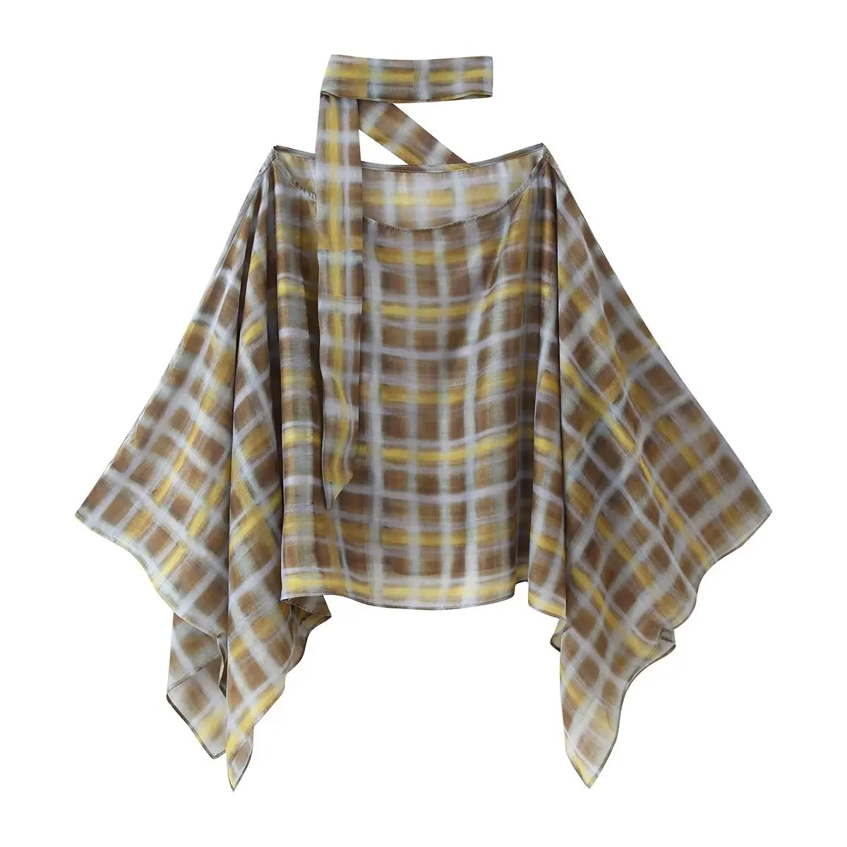 2025 Set gonna midi a mantella con sciarpa a quadri Elegante, alla moda, nuovo stile, comodo abbigliamento da ufficio, casual, versatile, vintage, sesso