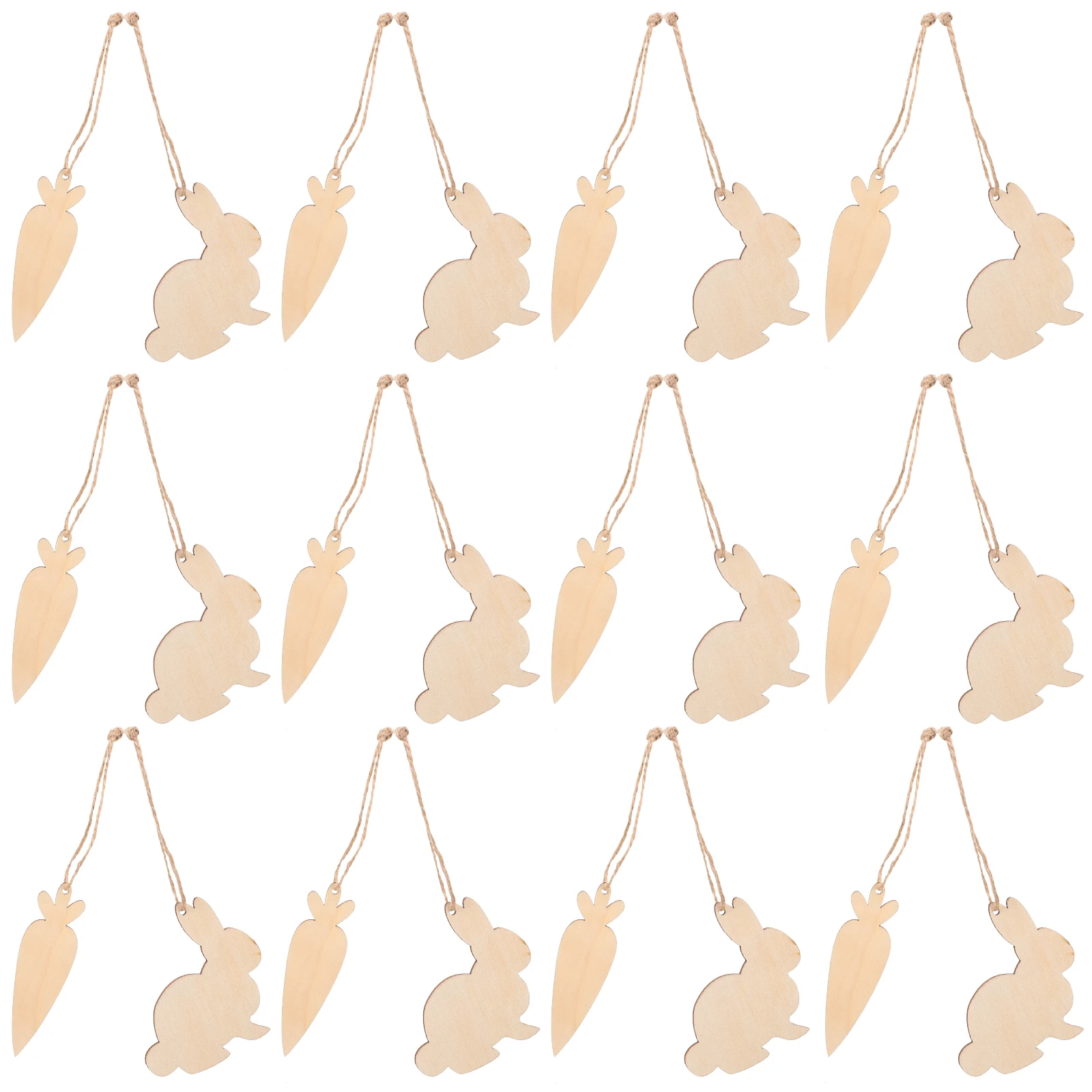

1 set Rabbit Wood Easter Rabbit Ornaments Chips Hanging Easter Craft Wooden Ornaments Decorations Smooth Diy Family