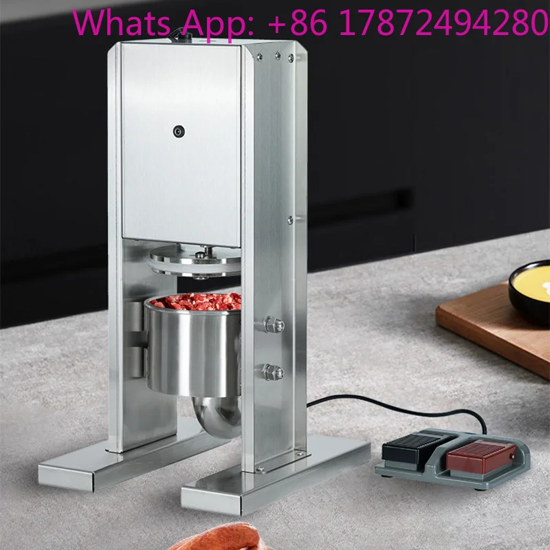 New Pedal-Operated Stainless Steel Commercial Sausage Stuffer Electric Sausage Filling 200W Canteen Sausage Filling Machine