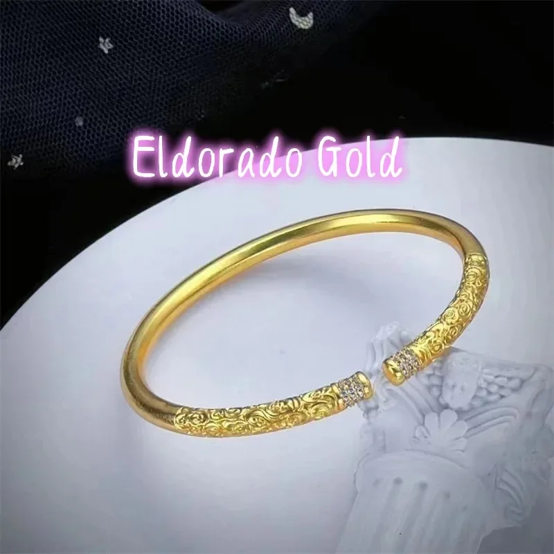 

Золотой браслет Eldorado Gold 2025: высококачественный, 18K AU750, с узором «Благоприятное облако», винтажный, долговечное роскошное украшение