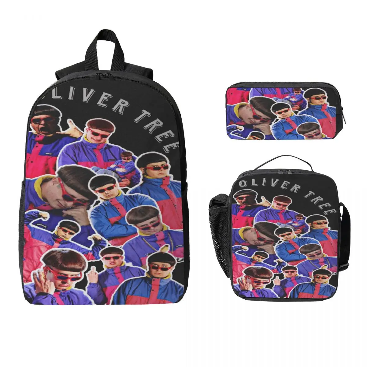 3Pcs RIP Oliver Tree 1993-2026 Backpack Set for Children Pen Bags Bookbag Sets with Lunch Box For School Students Knapsack