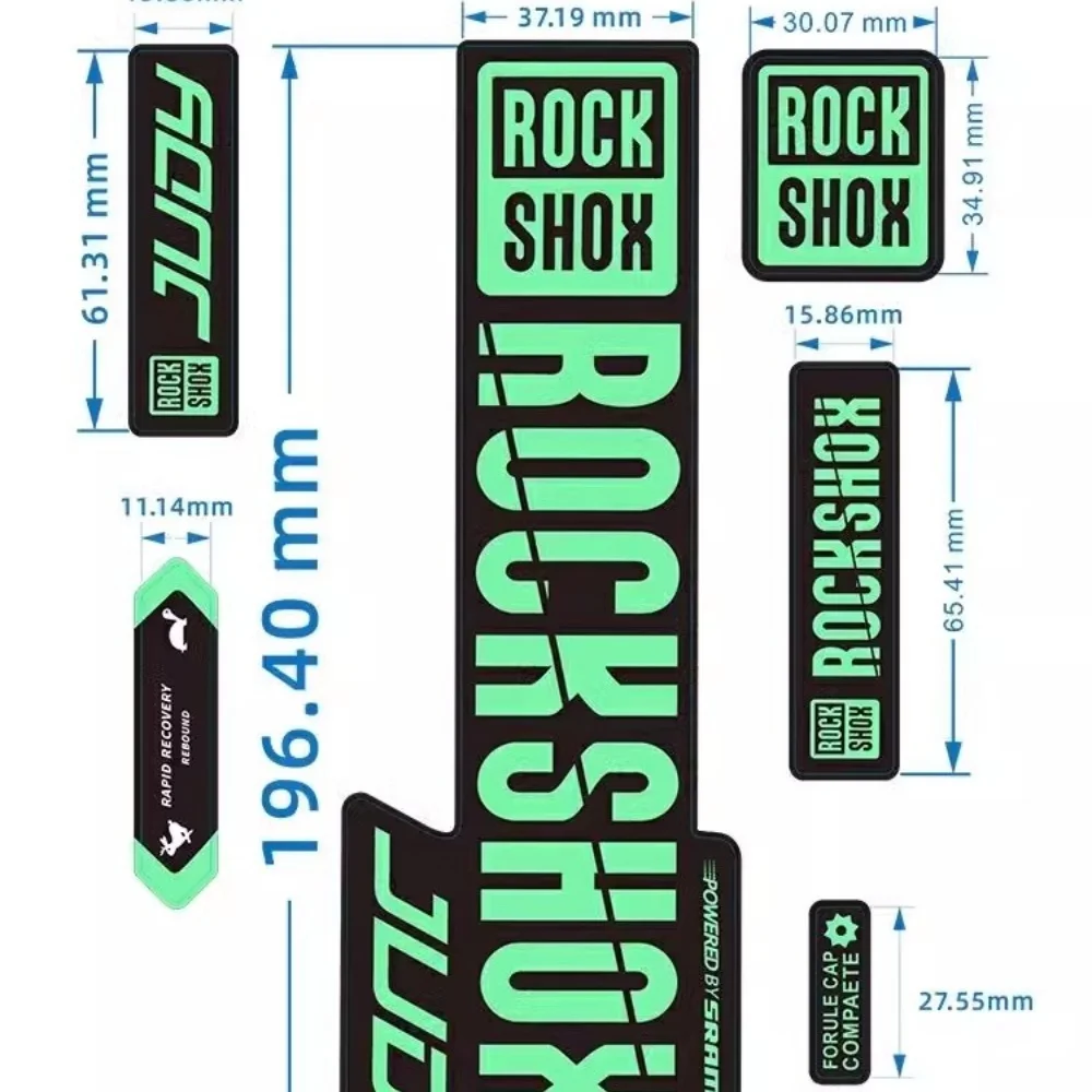 ROCK SHOX JUDY Waterproof Vinyl Stickers MTB Front Suspension Shock Sponsor Decals Mountain Bike Modified Styling Decor
