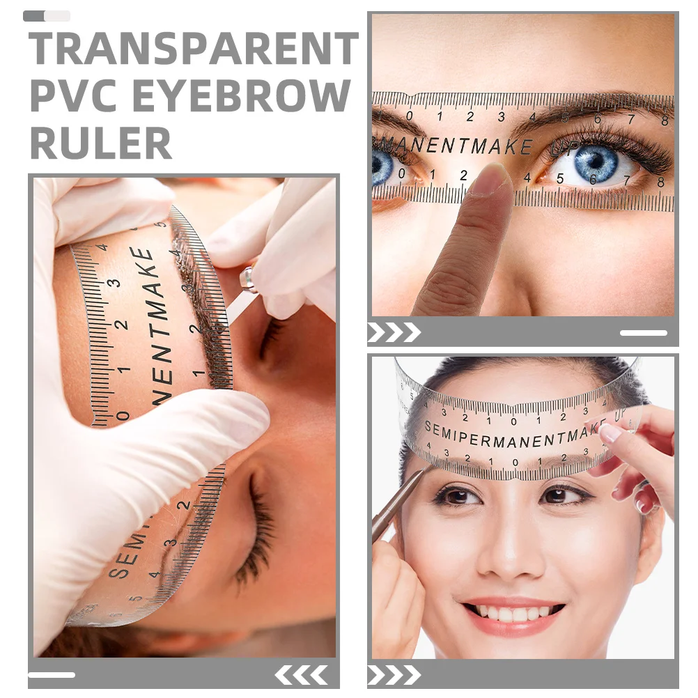 6 pezzi flessibile trasparente sopracciglio righello PVC sopracciglio tatuaggio forniture mappatura strumento di misurazione trucco uso sopracciglio adesivo righello