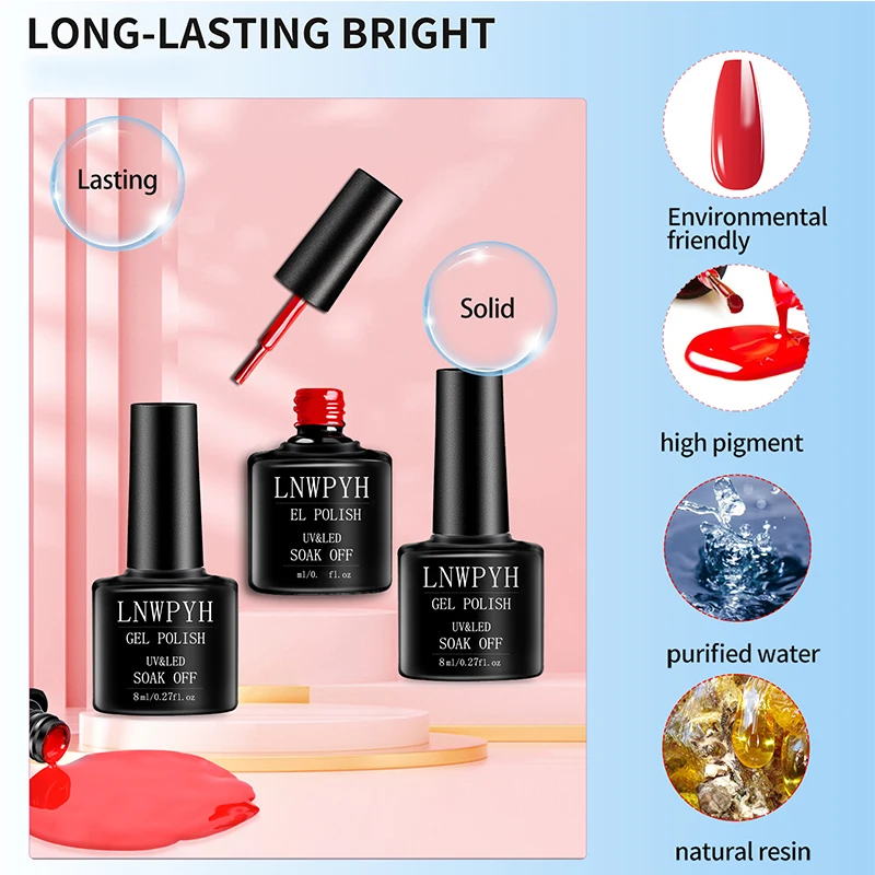 Juego de esmalte de uñas en Gel, Kit de barniz, diseño artístico de uñas para decoración, Gel UV semipermanente, Kit de Gel de manicura para decoración de uñas, 10 Uds.