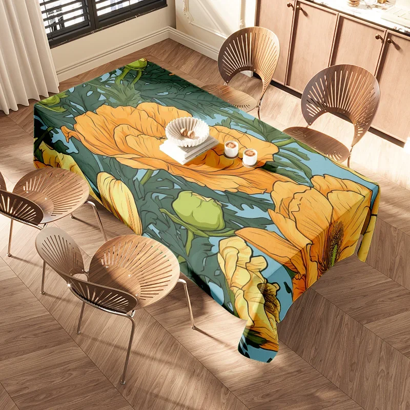 Bright Floral Tablecloth Premium Quality Decor for Dining Rooms Kitchens Modern Home Textiles