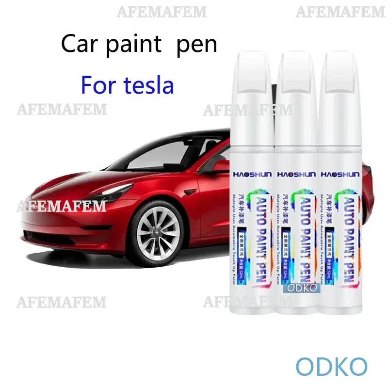 Automotive Paint Repair Pen Pearl White Clearcoat Pen Accessories Black White Red Blue Gray Silver For  Tesla Model 3 Y X S