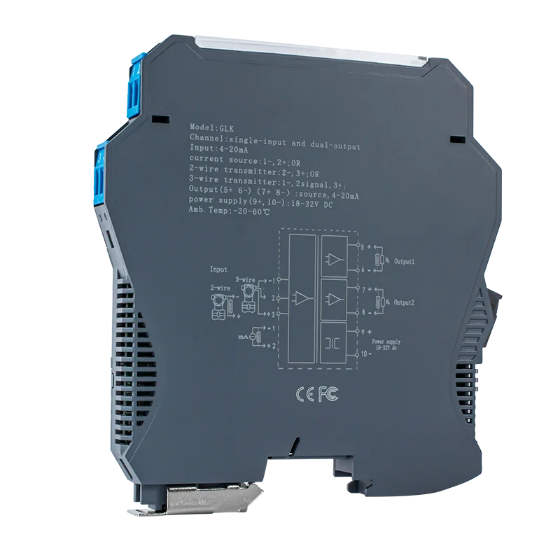 smart Analog Signal Converter 4-20ma 75mv 0-10V 0-5V Signal Isolator Voltage Current Signal 35MM Din Rail