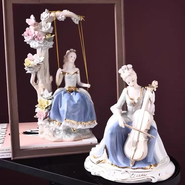 European ceramic handicrafts women's decoration modern home living room bedroom decoration wine cabinet TV cabinet ornament gift